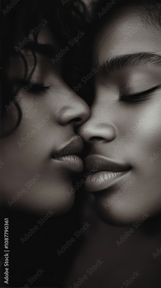 Close-up of Two People Sharing a Tender Kiss in a Moment of Intimacy and Connection Near Sunset Close-up of Two People Sharing a Tender Kiss in a Moment of Intimacy and Connection Near Sunset