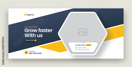 Digital marketing facebook cover web banner template
