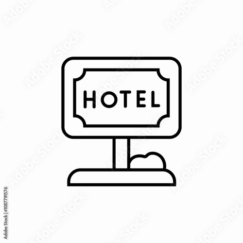 hotel banner icon sign vector