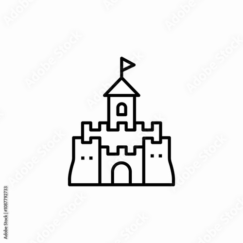 medieval castle icon sign vector