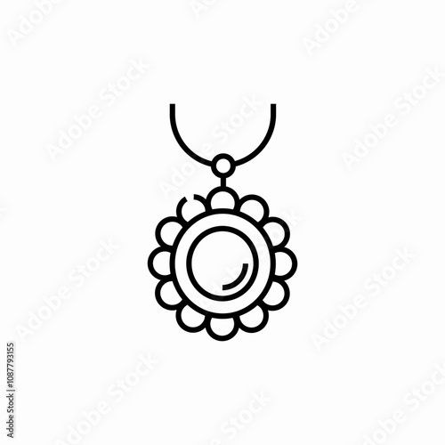 necklace gem jewelry icon sign vector