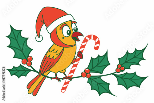 "Funny Christmas Arctic Tern Clipart Festive Bird Illustration