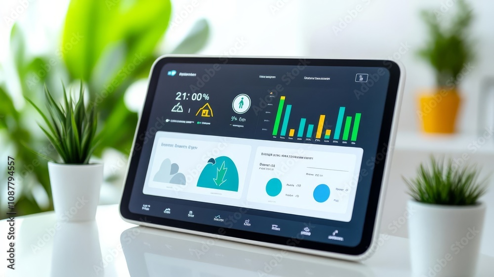Home energy dashboard, usage stats, eco-friendly features, modern design Home energy dashboard, usage stats, eco-friendly features, modern design