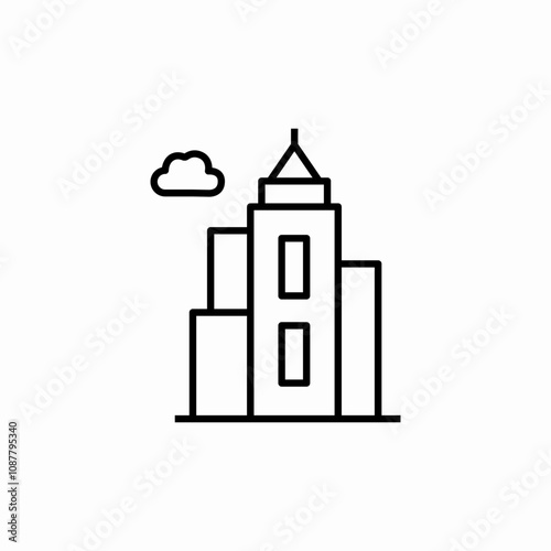 skyscrapers city icon sign vector