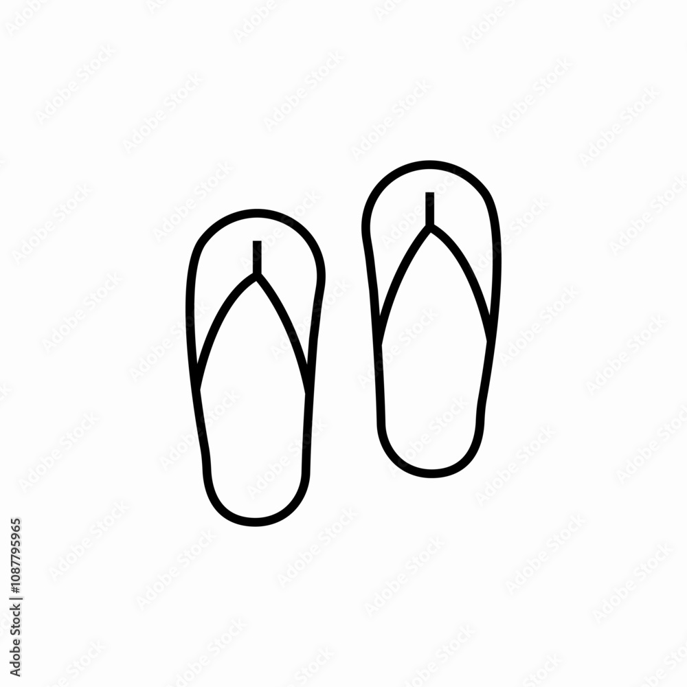 summer slippers icon sign vector summer slippers icon sign vector