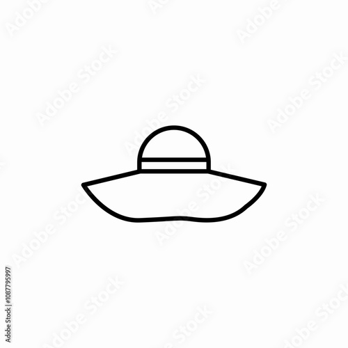 summer hat icon sign vector