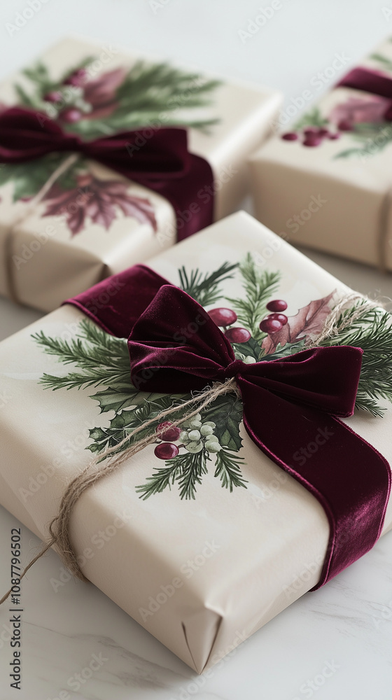 Christmas box with bow. Christmas box with bow.