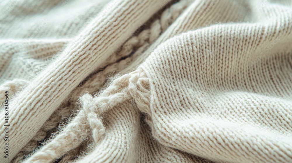 Serene Elegance: Luxury Wool Scarf and Cashmere Sweater in Soft Tones Serene Elegance: Luxury Wool Scarf and Cashmere Sweater in Soft Tones