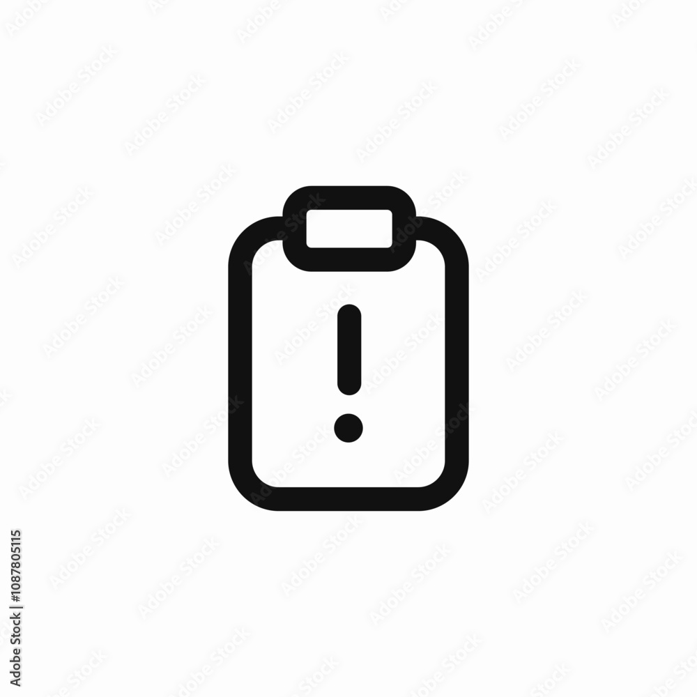 clipboard exclamation mark warning icon sign vector clipboard exclamation mark warning icon sign vector