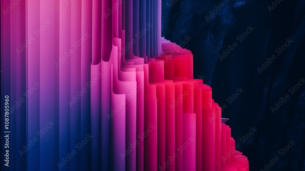 Obraz premium Abstract Geometric Gradient: A captivating digital artwork showcases a dynamic interplay of geometric forms and a gradient of vibrant colors.