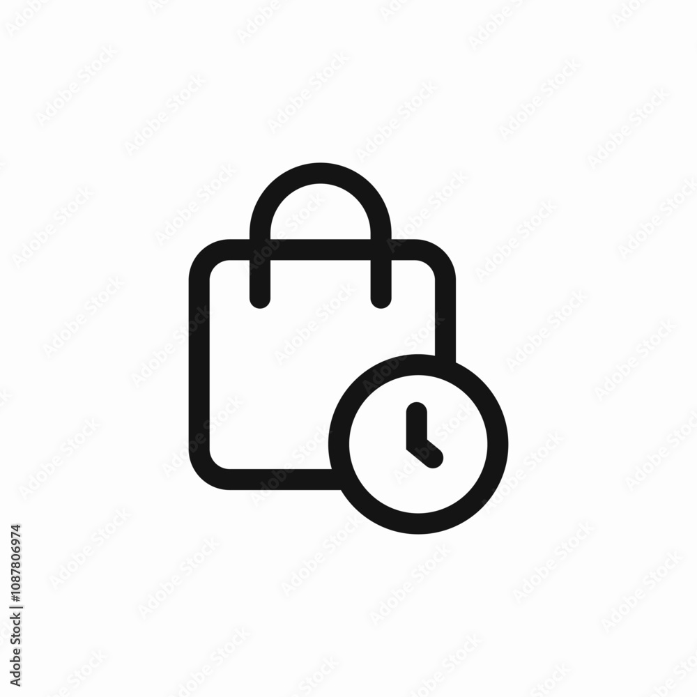 shopping time hours icon sign vector shopping time hours icon sign vector