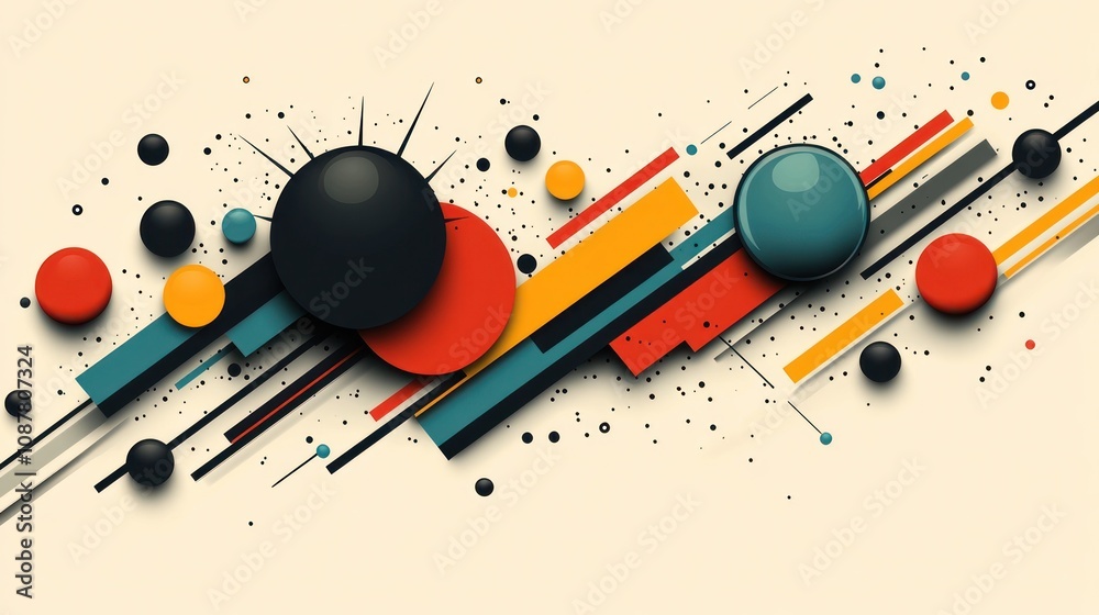 Obraz premium Abstract geometric design with vibrant colors.