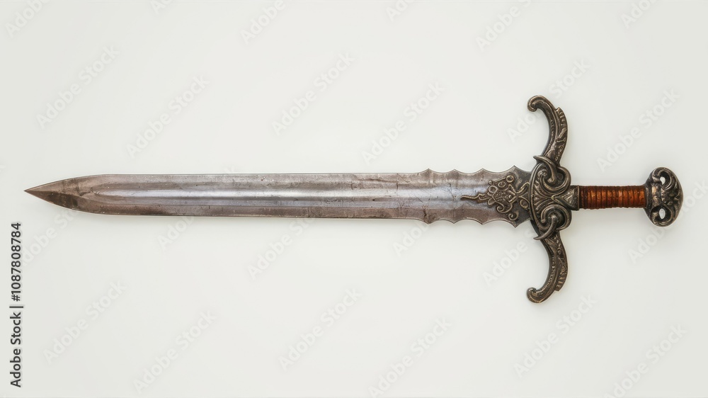 Ancient Battle Sword: A detailed view of an ancient battle sword, showcasing intricate craftsmanship, historical significance and powerful symbol of conflict. Ancient Battle Sword: A detailed view of an ancient battle sword, showcasing intricate craftsmanship, historical significance and powerful symbol of conflict.