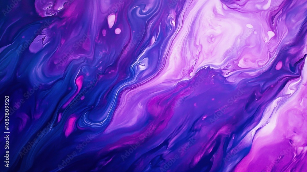 Abstract Purple and Blue Acrylic Pour Painting Abstract Purple and Blue Acrylic Pour Painting