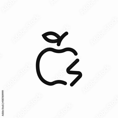 healthy food apple power icon sign vector