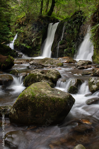 Three waterfalls in the forest