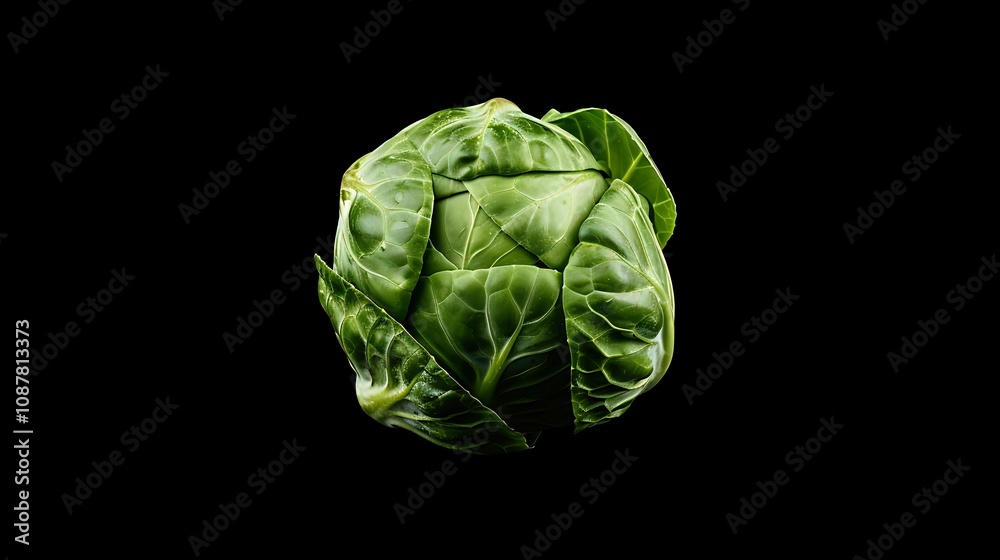 A close-up of a fresh green cabbage, showcasing its textured leaves and vibrant color against a dark background. A close-up of a fresh green cabbage, showcasing its textured leaves and vibrant color against a dark background.
