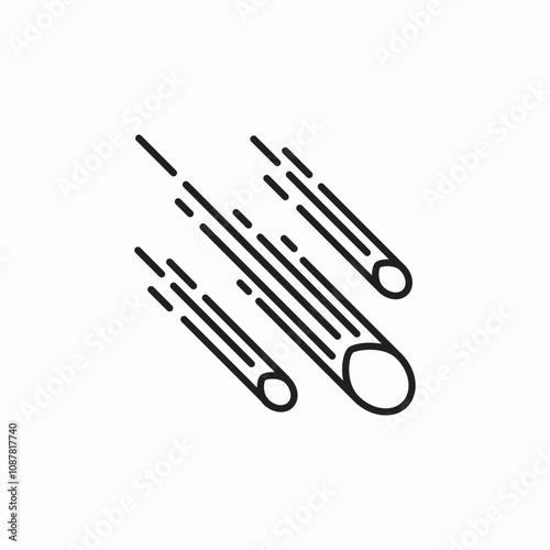 meteroite asteroid icon sign vector