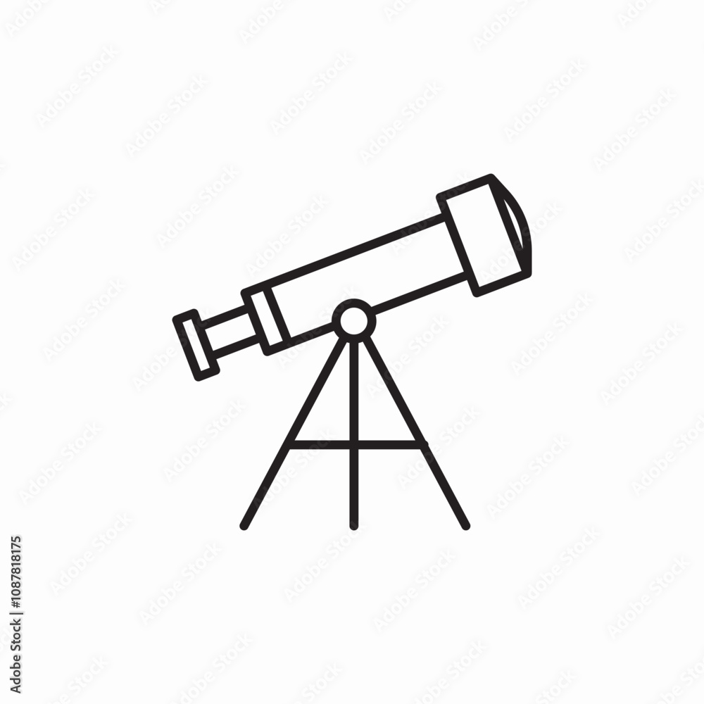 telescope science icon sign vector telescope science icon sign vector