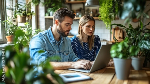 The Couple in Home Workspace