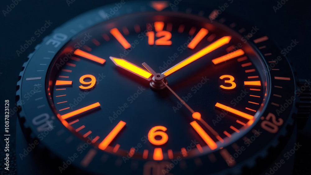 Neon futuristic clock. Business background. Neon futuristic clock. Business background.