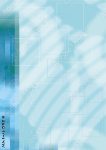 Abstract blue background with squares and circles