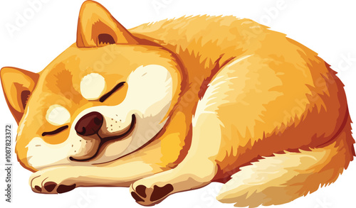 Shiba Inu Dog Vector Illustration