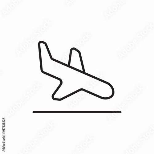 landing plane icon sign vector