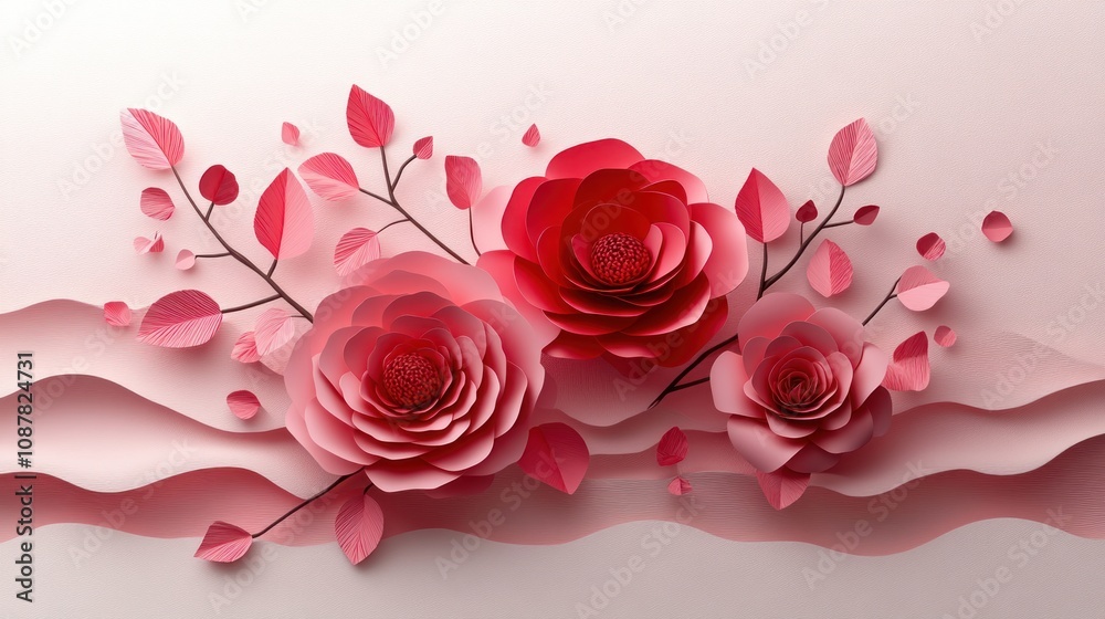 Beautiful paper flowers in shades of pink. Beautiful paper flowers in shades of pink.