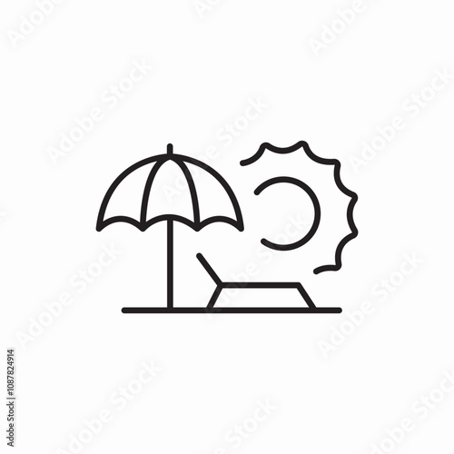 summer umbrella icon sign vector