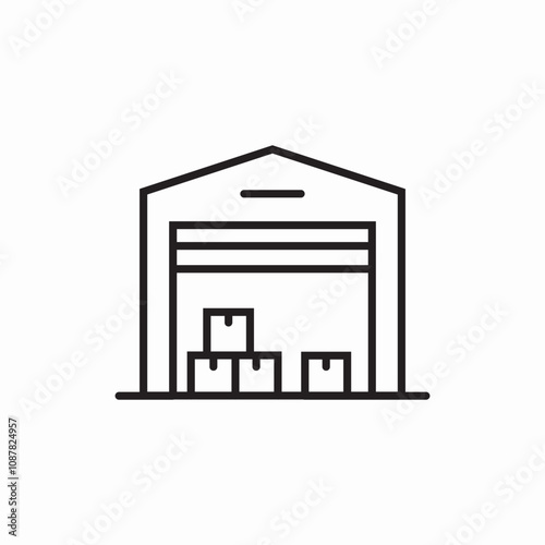 warehouse building icon sign vector