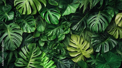 Wallpaper Mural Tropical green leaves background concept. Vibrant Tropical Greenery in Beautiful Angles Torontodigital.ca