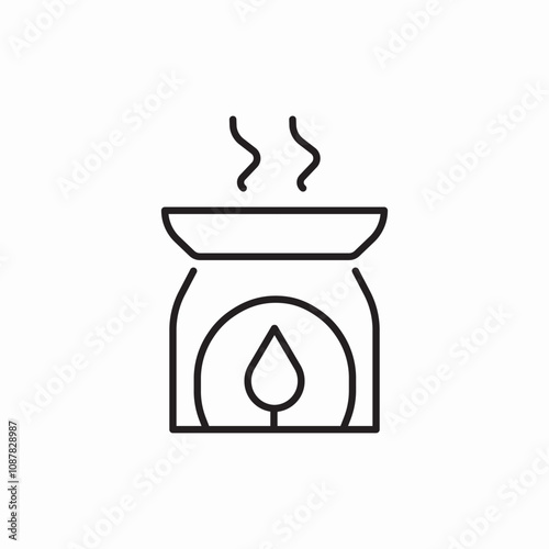 aroma burner icon sign vector