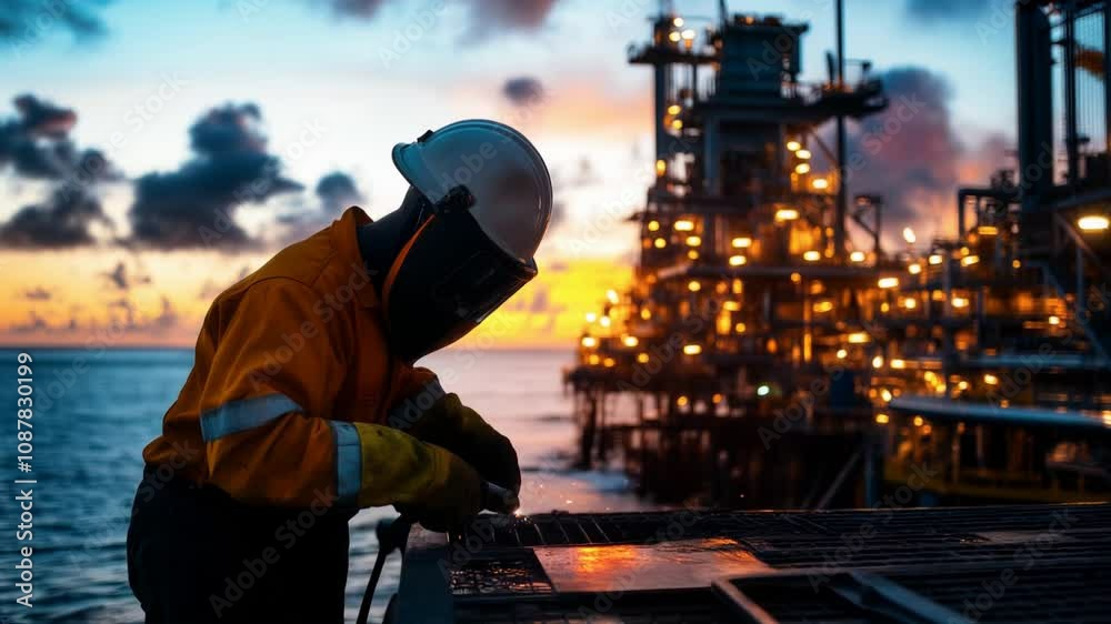 Welding expert restores metal structures at offshore oil facility for enhanced safety and durability
