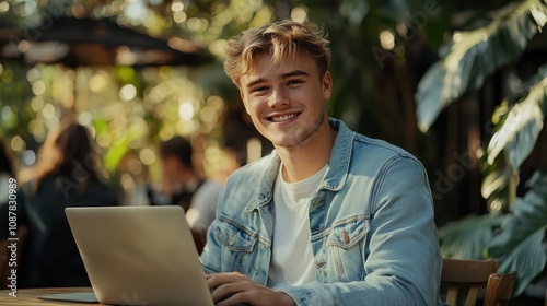 The Young Man with Laptop