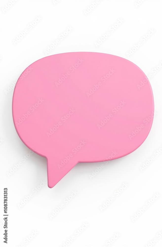 Pink bubble on white