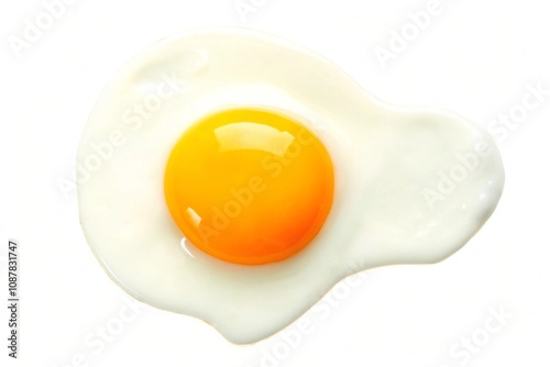 Fried egg isolated on white background photo