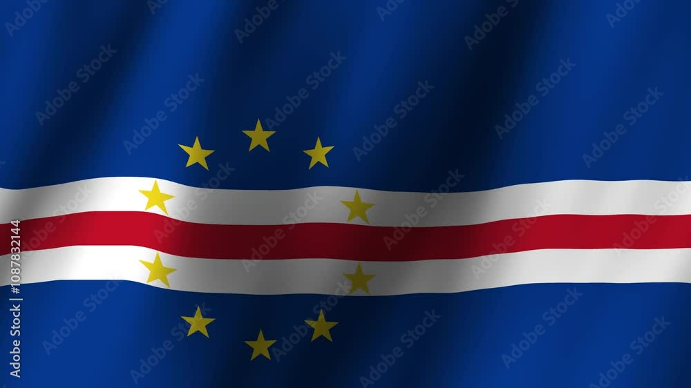 Animated Flag Cape Verde 4k video