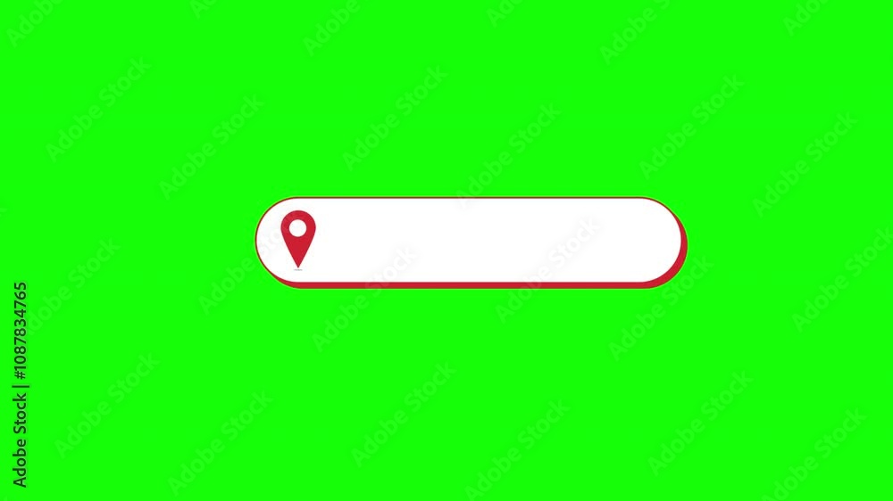 Animated Location Icon Bar, Minimalist GPS Marker Design for Address Input on Green Screen Animated Location Icon Bar, Minimalist GPS Marker Design for Address Input on Green Screen