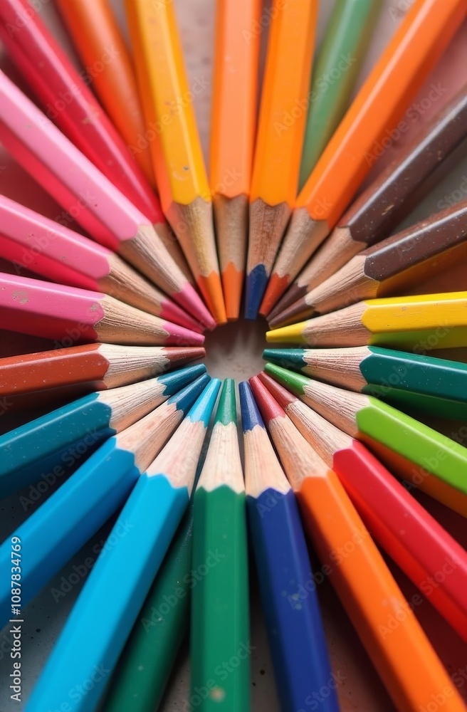 Fototapeta premium color pencils on a white background