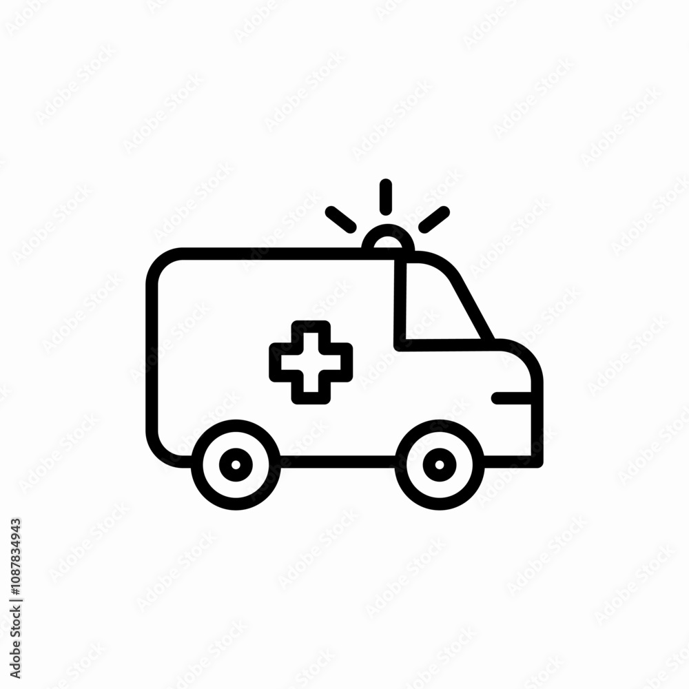 ambulance emergency car icon sign vector ambulance emergency car icon sign vector