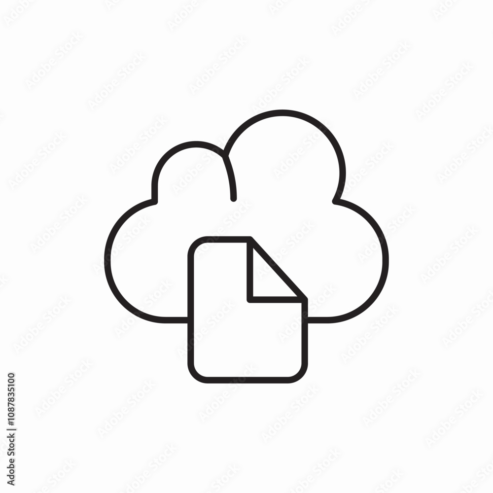 cloud document file icon sign vector cloud document file icon sign vector