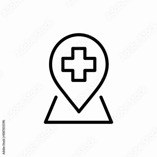 hospital location icon sign vector