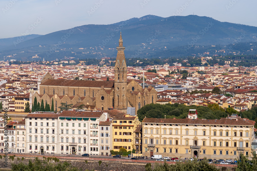 Fototapeta premium Florence, Italy - November 5, 2024: Florence cityscape and Pazzi Chapel