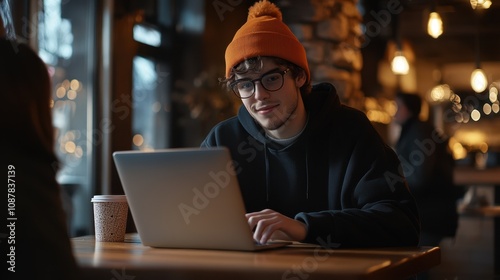 The Young Man with Laptop