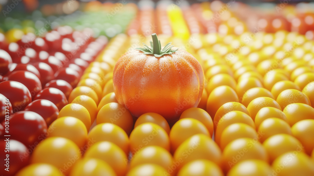 Vibrant display of fresh produce at farmer market Vibrant display of fresh produce at farmer market
