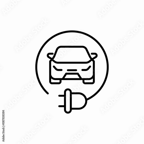 electric car energy plug icon sign vector