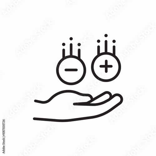 negative positive energy fast icon sign vector