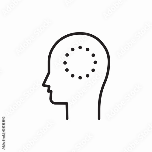 thinking human head icon sign vector