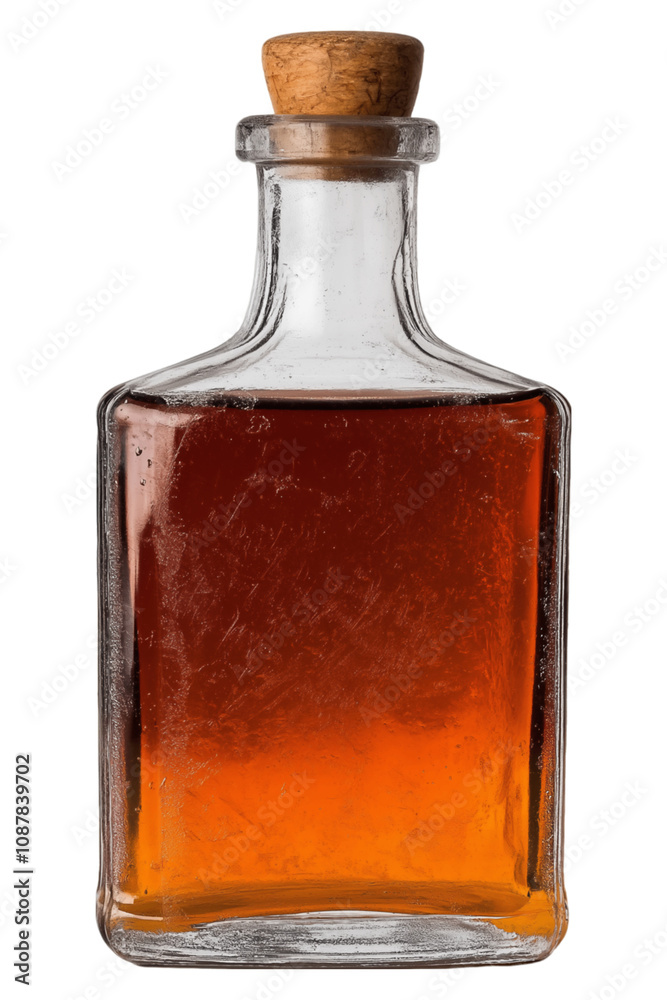 High detailed bottle of brandy isolated on transparent background. Vintage style. Whiskey bottle cutout. PNG. High detailed bottle of brandy isolated on transparent background. Vintage style. Whiskey bottle cutout. PNG.